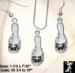 Sandal Shoe Pendant Necklace Earrings Set, Shoe Jewelry