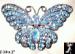 Butterfly Brooch: Aqua AB Rhinestone Butterfly Pin Brooch