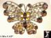 Butterfly Pin: Shades of Topaz Rhinestone Butterfly Brooch
