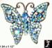 Butterfly Brooch: AB Aqua Rhinestone Butterfly Pin Brooch