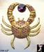 Crab Pin: Amethyst Rhinestone Crab Brooch, Rhinestone Crab