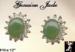 Jade Earrings: Jade Cabochon Pierced Earrings, Jade Post Ear