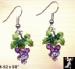 Grapes Earrings: Rhinestone Grapes Earrings, Fruit Earrings