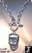 Skull Crossbones Necklace: Poison Skull Toggle Necklace