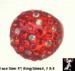 Lucite Plastic Rhinestone Ring Red, Red Plastic Ring
