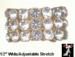 Stretch Ring: Rhinestone Stretch Ring 3 Row Bezel Goldtone