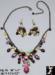 Set: Glass, Freshwater Pearl Necklace Chandelier Earrings