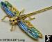 Dragonfly Pin/Pendant: Huge Dragonfly Pin Moveable Tail