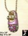 Baby Shoe Pendant Necklace: Pink Baby Shoe Pendant Necklace