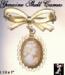 Cameo: Vintage Shell Cameo Fob Pin, Vintage Shell Cameo Pin