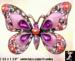 Butterfly Pin: Pink Coral Floral Rhinestone Butterfly Pin