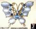 Butterfly Pin: Shades of Blue Rhinestone Butterfly Brooch