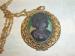 Large Vintage Cameo Locket Necklace