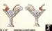 Cosmopolitan Martini Earrings: Rhinestone Martini Earrings