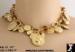 Coin Necklace Set: Coin Necklace Earrings AB Topaz Crystal