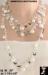 Necklace Set: 3 Strand Silvertone Filigree Necklace Earrings