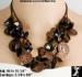 Coin Necklace Set: Copper Coin AB Topaz Crystal Necklace Set