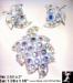 Leaf Pin Set: Vintage AB Blue Rhinestone Leaf Pin Earrings
