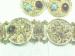 Vintage Gold-Tone Plack Figural Bracelet & Clip Earrings SET