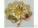 Signed Mamselle Cute Insect Lady Bug on Leaf Pin / Brooch