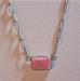 Delicate Vintage Silver Necklace Pink Stone