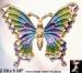 Butterfly Pin: Rhinestone Butterfly Pin Lavender Green Blue