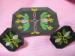 Vintage Hand Painted Tole Brooch & Earrings Set