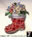 Christmas Boot Pin: Red Rhinestone Santa's Boot Pin Brooch