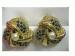 Vintage Signed BSK Sml Rhinestone & Faux Pearl Earrings