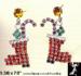 Christmas Earrings: Christmas Stocking Earrings Rhinestone,