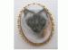 Grey Siamese Cat Porcelain Pin / Brooch