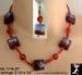 Red Art Glass Necklace Set: Art Glass Jewelry, Glass Beads