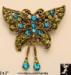 Butterfly Pin: Rhinestone Filigree Butterfly Pin Dangles