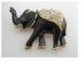 Black Enamel & Rhinestone Elephant Pin / Brooch