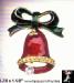 Christmas Bell Pin: Christmas Bell Brooch Moveable Clapper