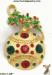 Christmas Ornament Pin Pendant: Rhinestone Christmas Brooch