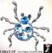 Blue Rhinestone Spider Pin: Aurora Borealis Blue Spider Pin