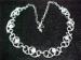Silver Tone Swirls & Sparkling Clear Rhinestones Necklace