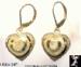 Heart Horseshoe Earrings: Puffy Heart Earrings Gold Tone