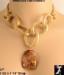 Mesh Necklace: Gold Tone Mesh Necklace Quartz Drop