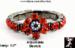 Stretch Ring: Rhinestone Daisy Stretch Ring Red, AB Red