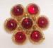Brilliant Red Stone Brooch By Regina