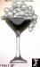 Champagne Glass Pin: Rhinestone Sim. Pearl Champagne Glass