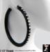 Earrings: Black Plastic AB Clear Rhinestone Hoop Earrings LG