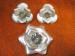 Silver Tone  Elegant Rose & Smoky Rhinestone Pin/ Brooch SET