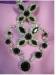 Rhinestone Black & Clear Necklace & Pierced Earrings