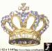 Crown Pin: Aurora Borealis Rhinestone Gold Tone Crown Brooch
