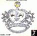 Crown Pin Pendant: Rhinestone Fleur d' Lis Crown Brooch Pin