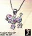 Poodle Pendant Necklace: Pastel Rhinestone Poodle Pendant