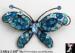 Butterfly Pin: Turquoise Enamel Rhinestone Butterfly Pin